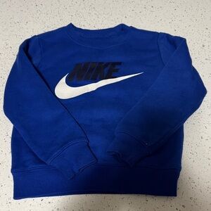 Nike Royal Blue Sweatshirt with White Swoosh and Black Logo